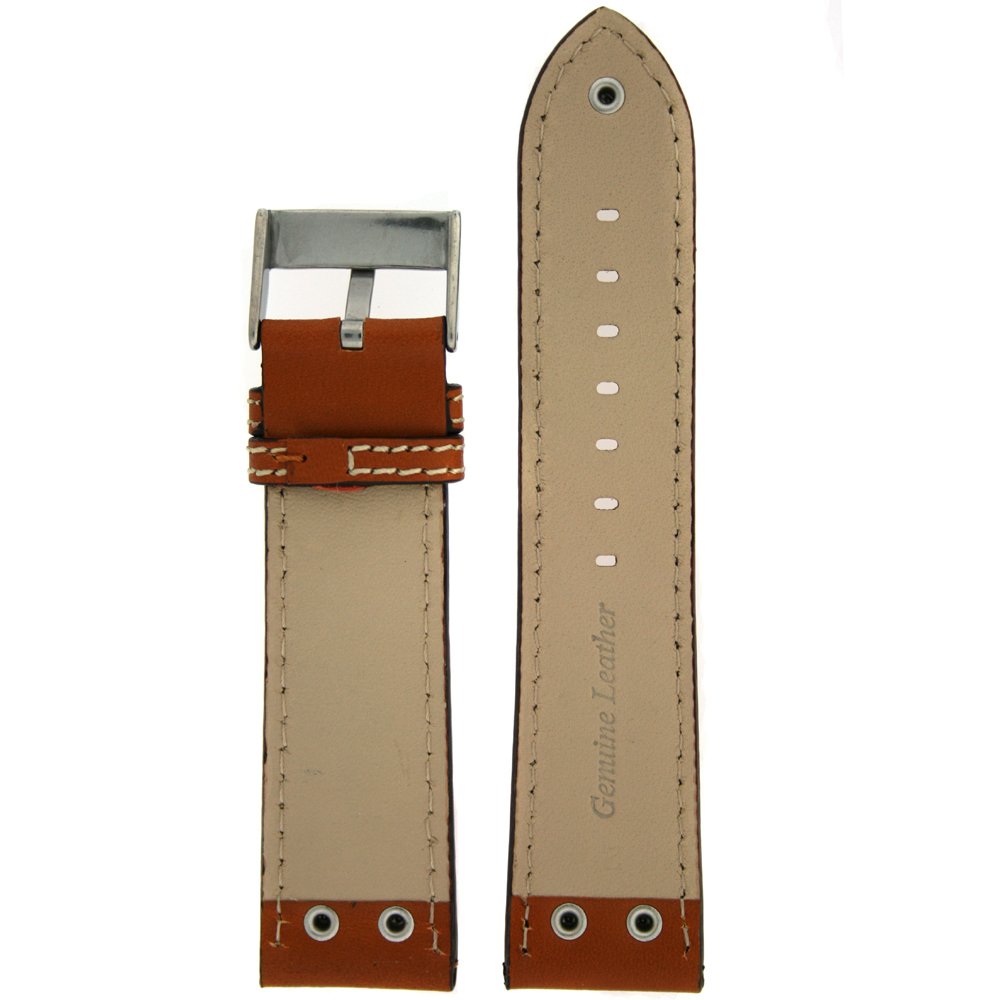 Tech Swiss Pilot Watch Band with Rivets Tan Color 22 millimeter