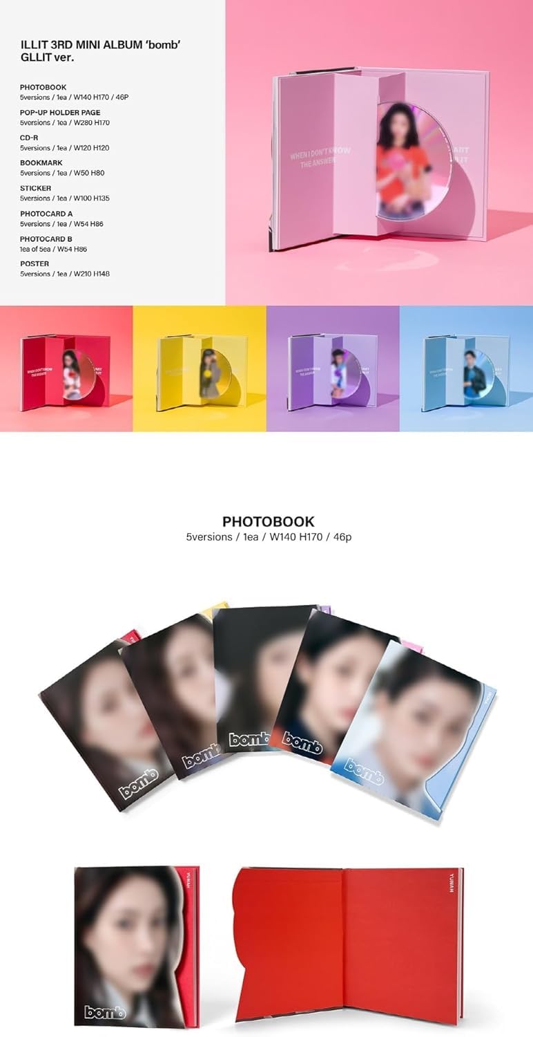 Amazon.com: ILLIT - 3rd Mini Album [bomb] GLLIT ver. (IROHA ver