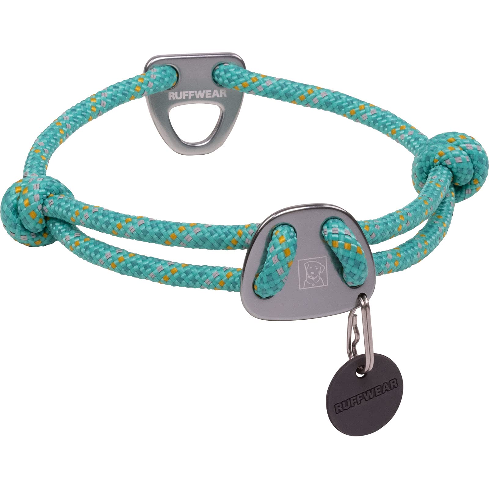 RUFFWEAR Knot-a-Collar, reflektierendes und verstellbares Hundehalsband mit Seil, 20"-26", Aurora Teal
