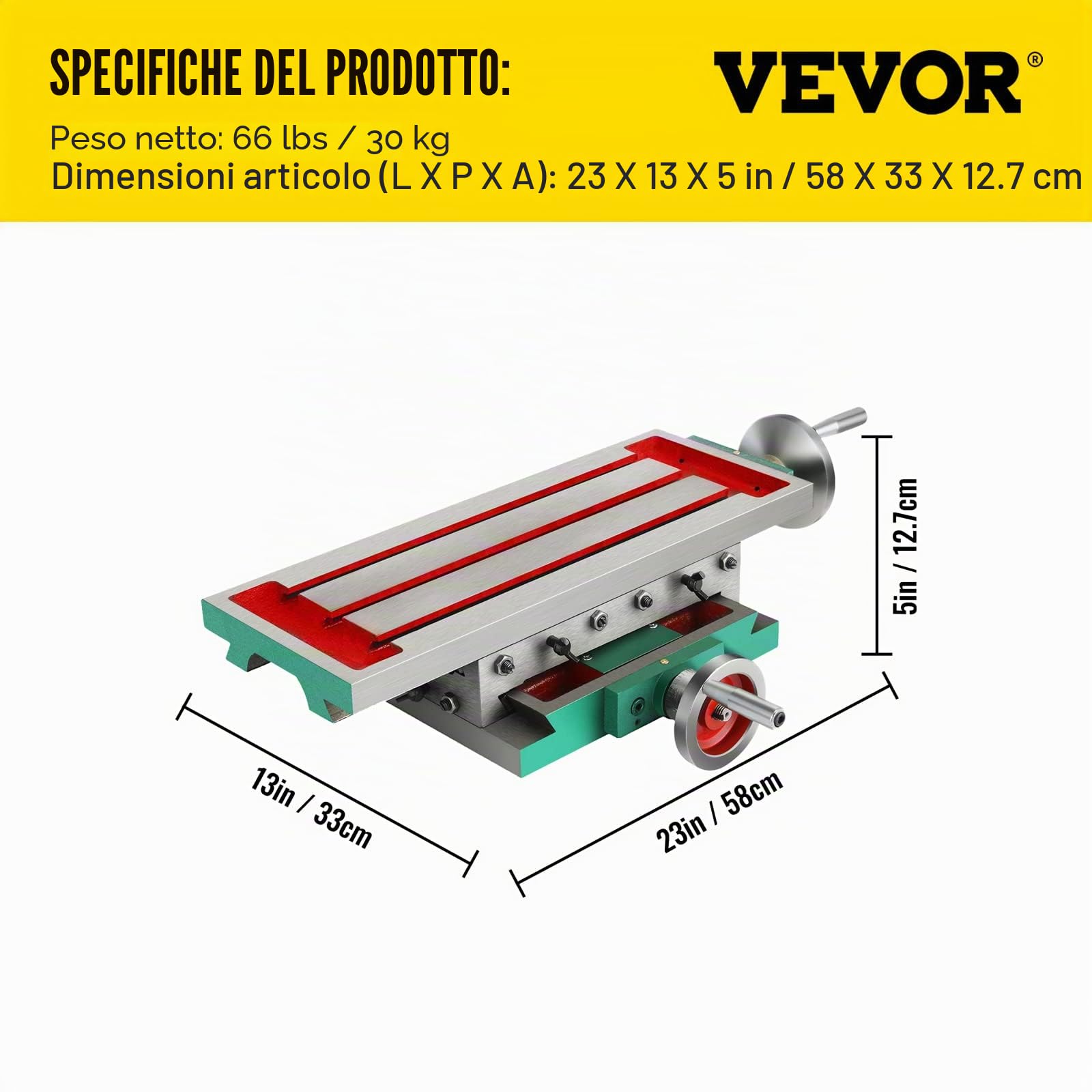 Mophorn Tavolo di fresatura 17.7 × 6.7 pollici Compound Slide Milling Table Multifunzione Cross Fresatrice Compound 2 Axis 4 Modi per tutti i supporti per trapano Fresatrice da banco, argento