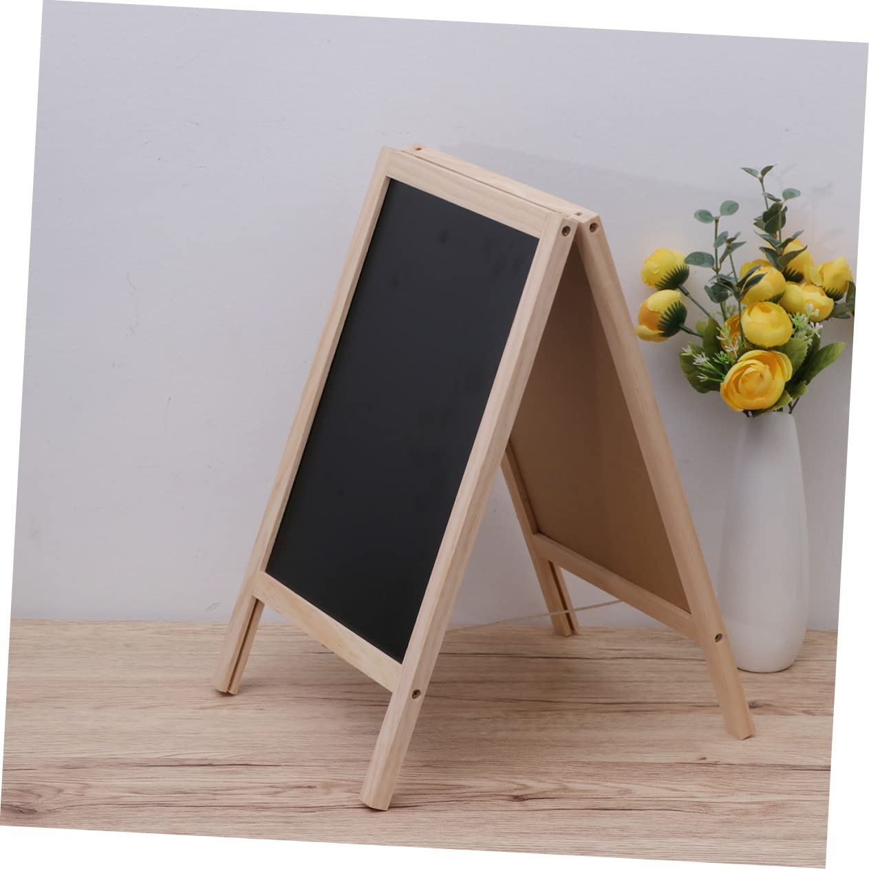 Mini Tableau Noir en Bois 25x40cm, Chevalet Double Face