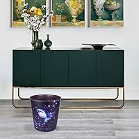 Vista 4 de Cubo de basura de cuero, cesta decorativa de desechos, pequeña cesta de papel de desecho de capacidad de 10 litros, bote de basura impermeable