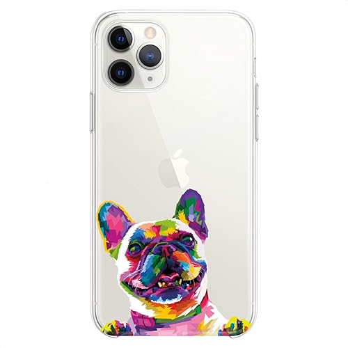 Cavka Funda de TPU compatible con iPhone 14 Pro Max 13 12 Mini 11 Xs X 8 Plus Xr 7 SE Lindo bulldog francés flexible de silicona con estampado de Cavka Funda de TPU compatible con iPhone 14 Pro Max 13 12 Mini 11 Xs X 8 Plus Xr 7 SE Lindo bulldog francés flexible de silicona con estampado de