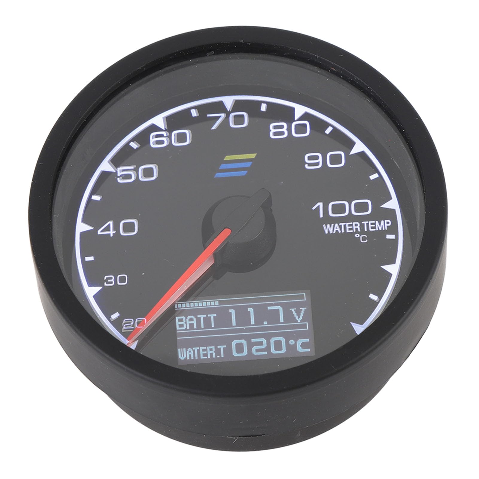Indicatore Temperatura Acqua per Auto 68 Mm, Puntatore DC10-15V Indicatore Temperatura Acqua Digitale Misuratore per Auto, Opzioni Doppio Display, Termometro Digitale per