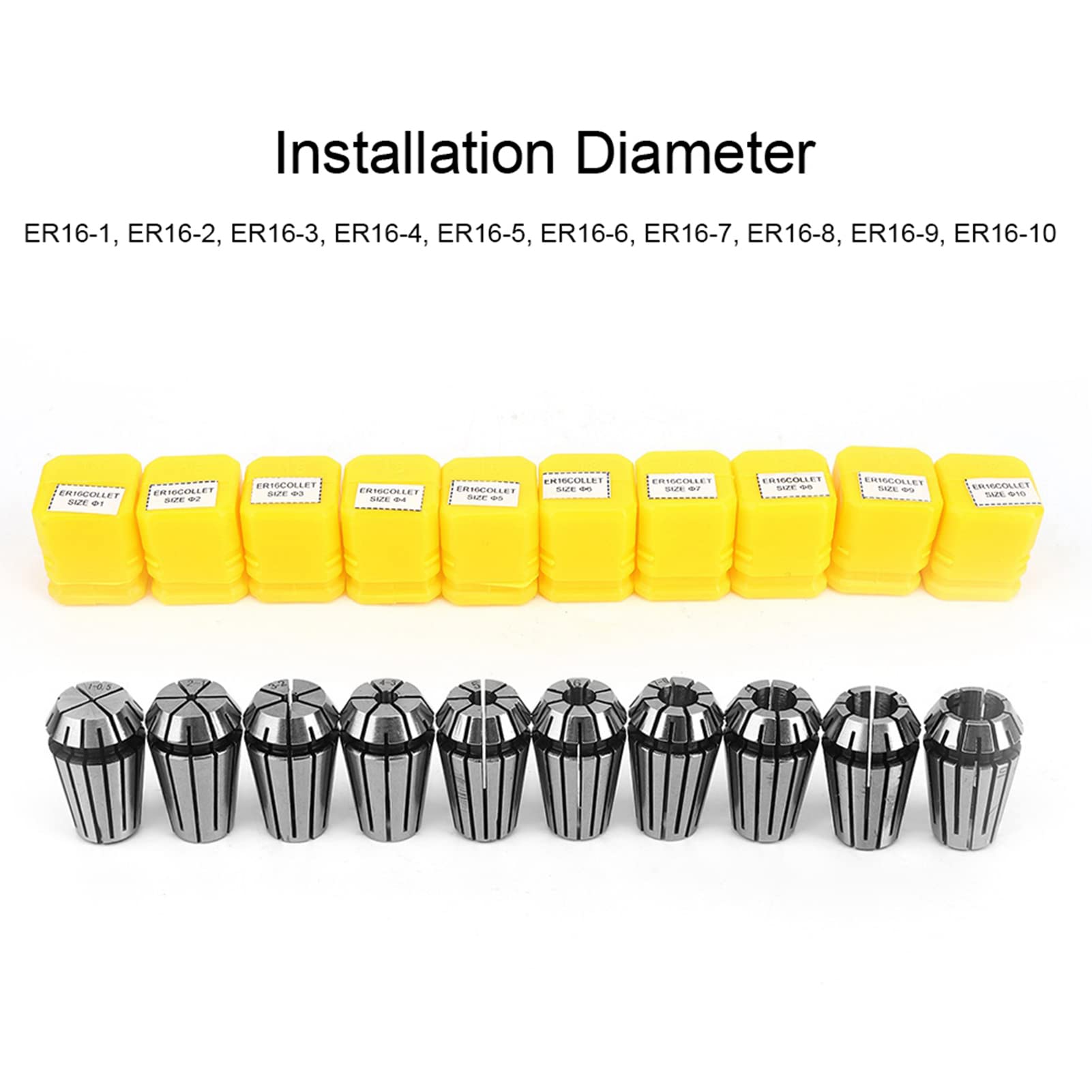 ANKROYU 10PCS ER 16 Chuck Spring, High Speed Steel CNC Chuck Spring Set, Pressure Resistance Milling Machine Chuck Springs for Engraving Machine Milling Machine