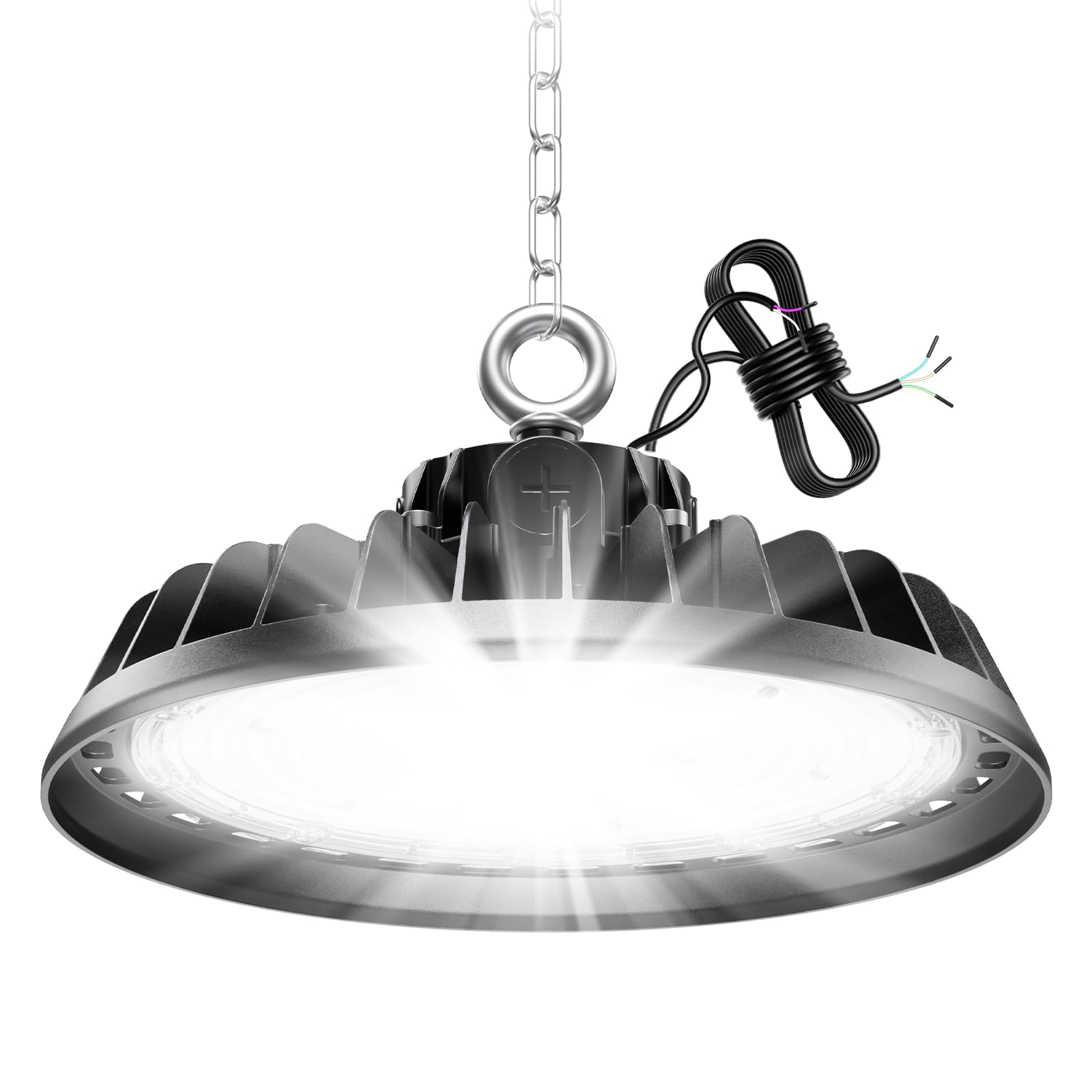 RUISUN LED Hallenstrahler 240W Treiber Dimmbare 40800lm UFO High Bay Lampe LED Werkstattlampe 6000K Superhelle Werkstatt IP65 Deckenleuchte 5 Jahre Garantie