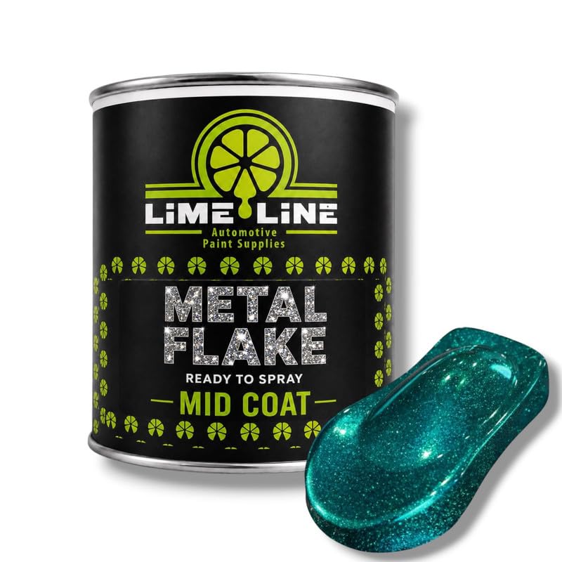 LiME LiNE Automotive Metal Flake Midcoat - No Reducer Needed (Turquoise, 1 Quart)