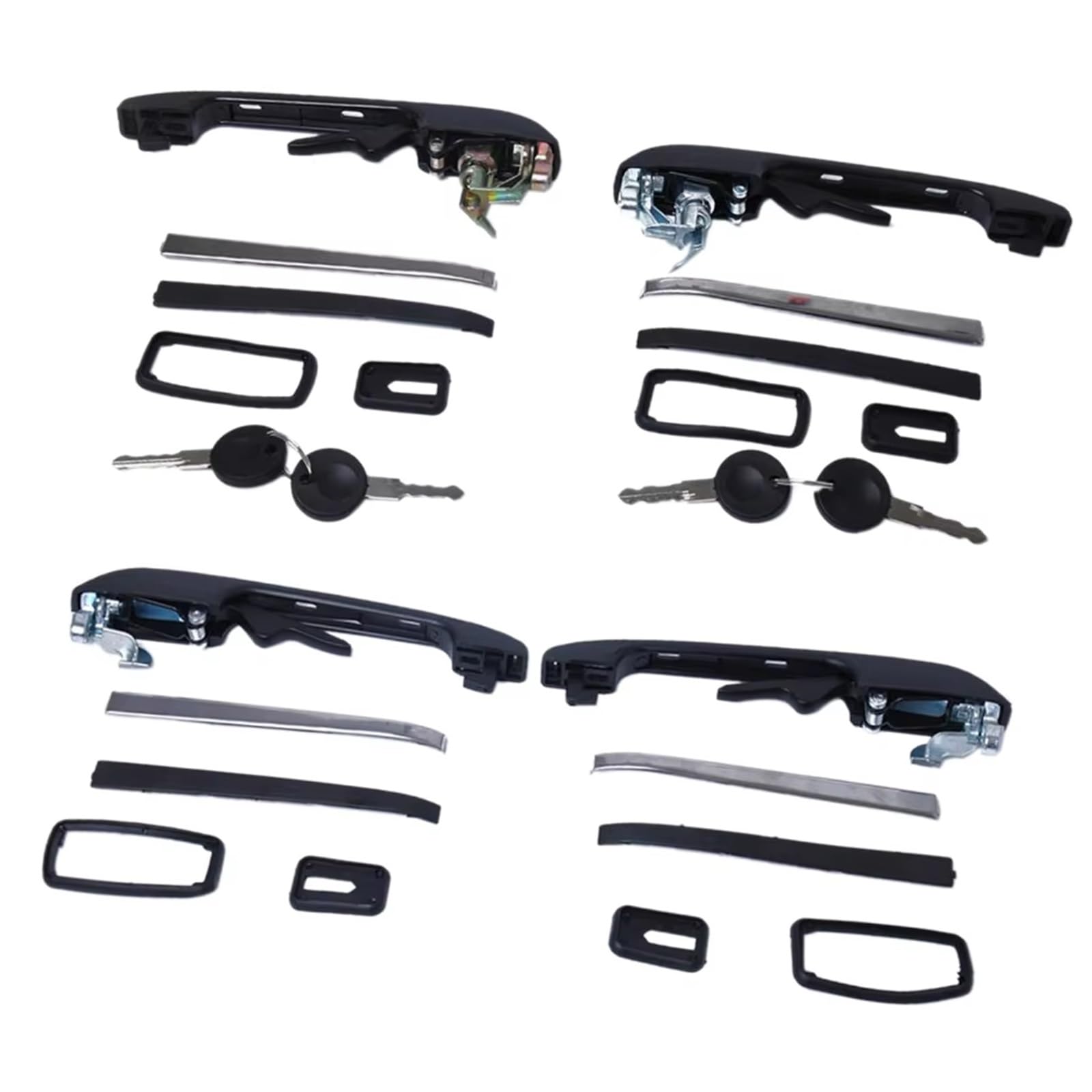 AcarKing Car Exterior Door Handles Compatible with for Golf for Jetta 1985-1991 Car Front Rear Exterior Door Handle Replacement Parts OEM:191837205A 191837206A