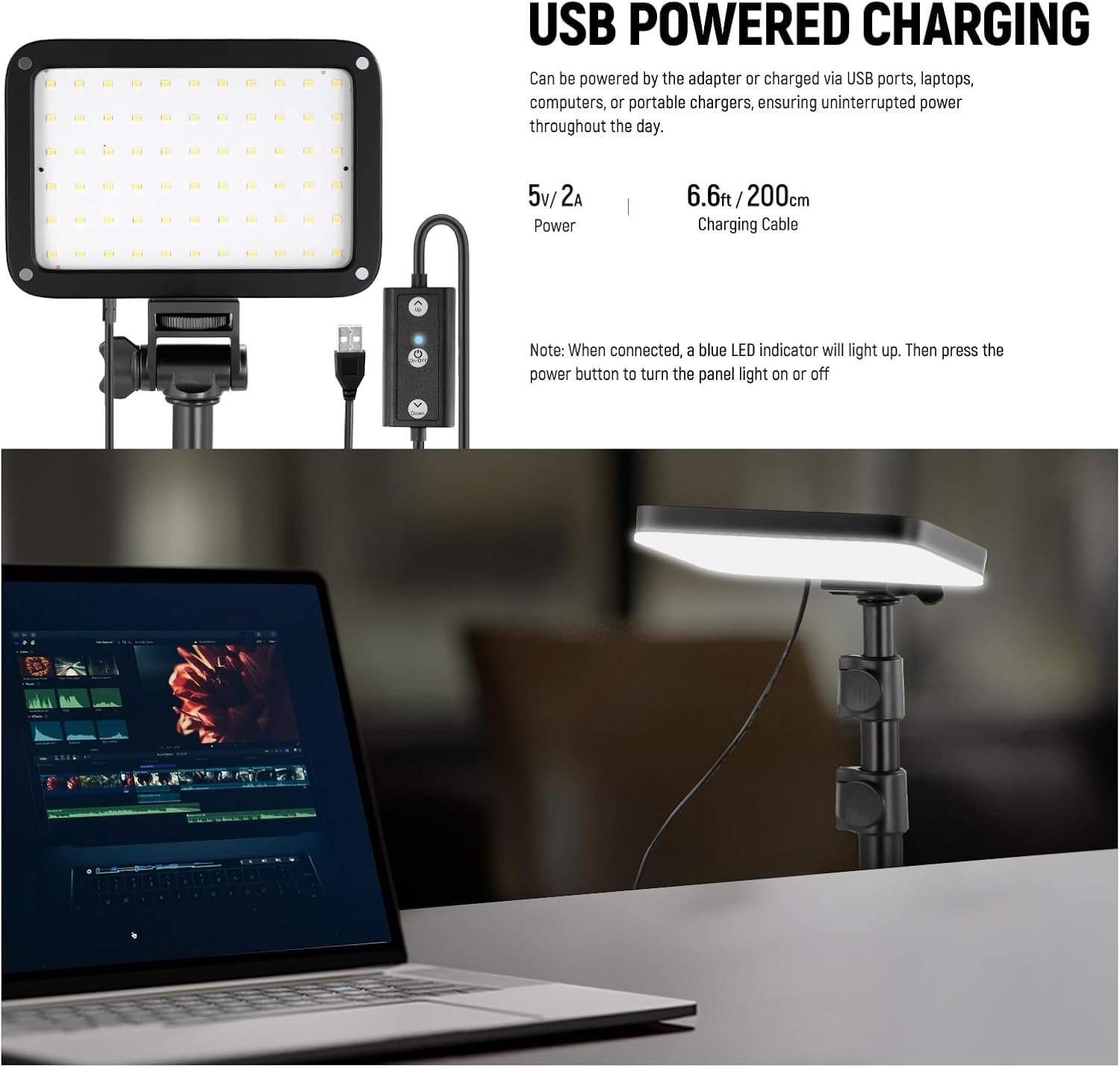 NEEWER Basic Kit di Illuminazione a Pannello Luce Foto LED, 2pz Luci da Studio Portatili Dimmerabili Bicolore con Stativi e Filtri, 3200K~5600K CRI95 750lux per Fotografia Video Streaming Live, BP66