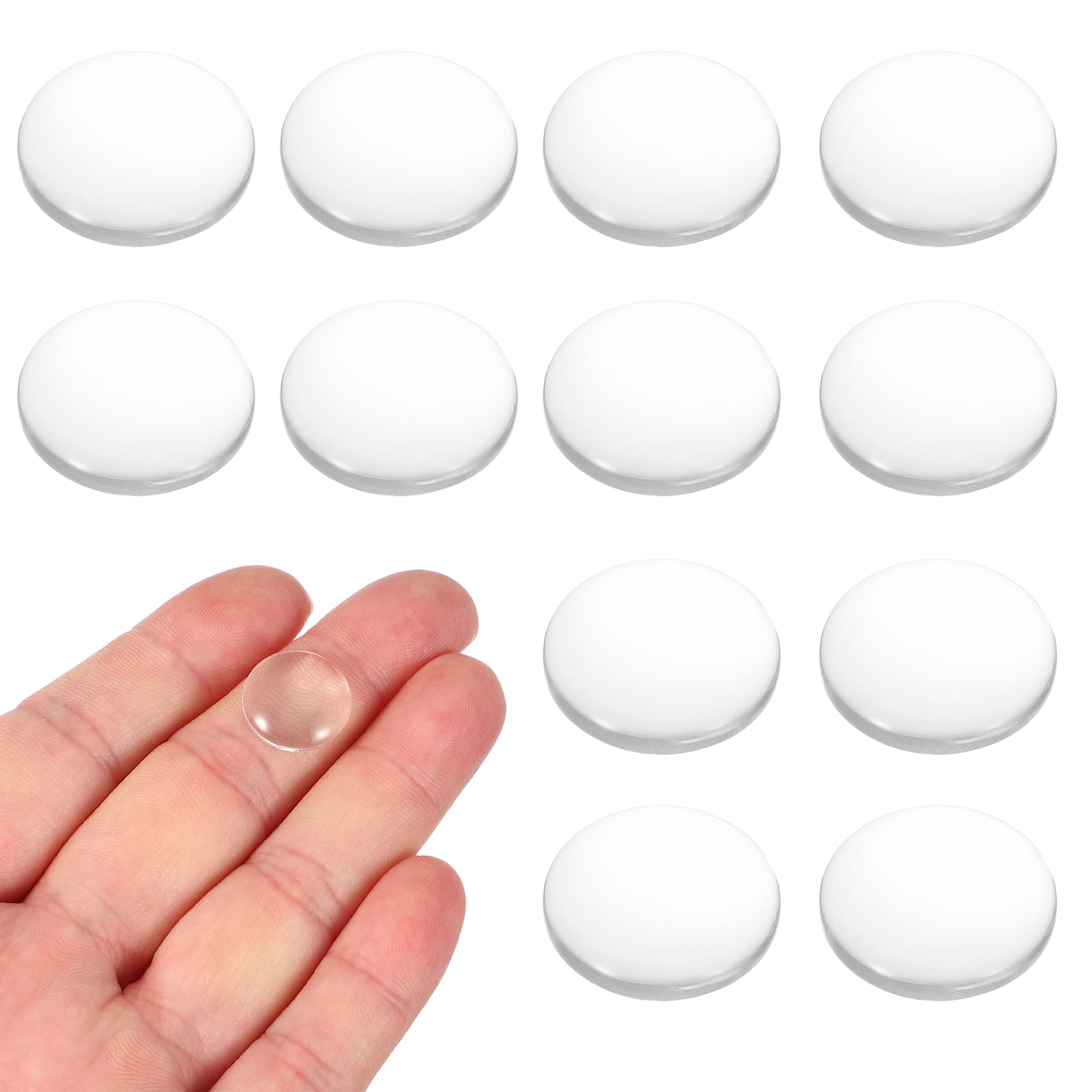 PATIKIL 12 Pcs Convex Lens, 15mm OD 42mm Focal Length Magnifier Lens Optical Lenses Borosilicate Magnifying Glass Flat Convex for DIY Crafts Office Home Science LED Spotlights Flashlights