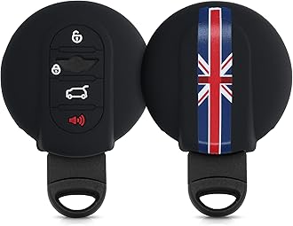 kwmobile Silicone Key Fob Cover Compatible with Mini 3 Button Car Key Smart Key