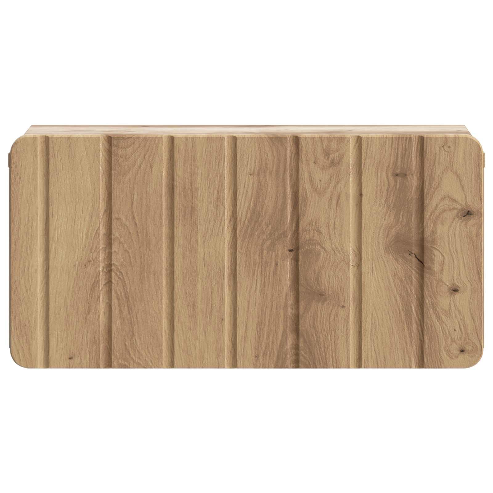 Mobiletto da notte a muro Rovere Artigianale 49 x 34,5 x 24 cm con cassetto ripiano supporto salvaspazio per camera soggiorno ingresso