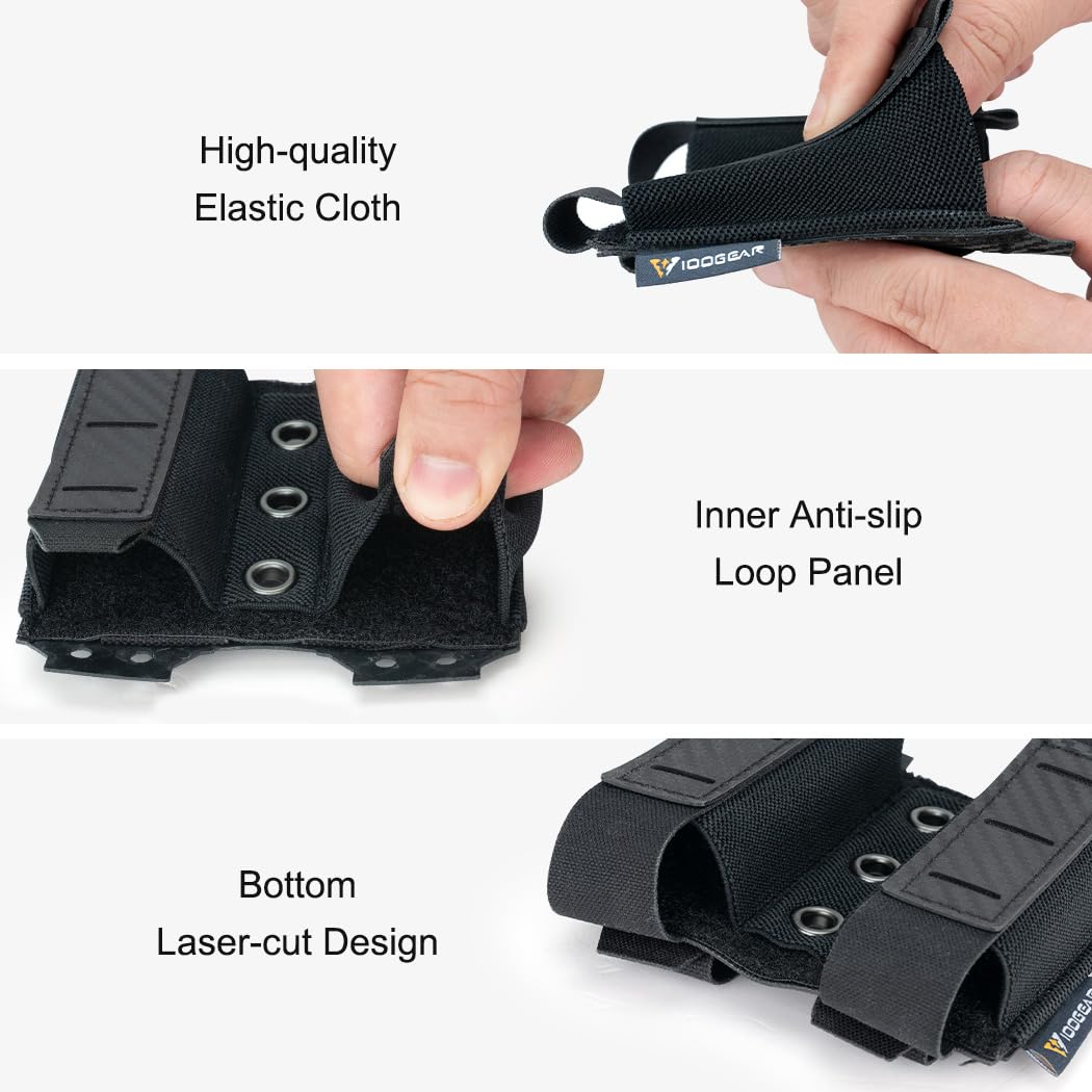 IDOGEAR Pistole Magazinbeutel Molle Magazin Pouch 9MM Doppelstapel Elastisches Magazin Holster mit Inner Loop Panel Laser-Cut Hardshell Mag Carrier