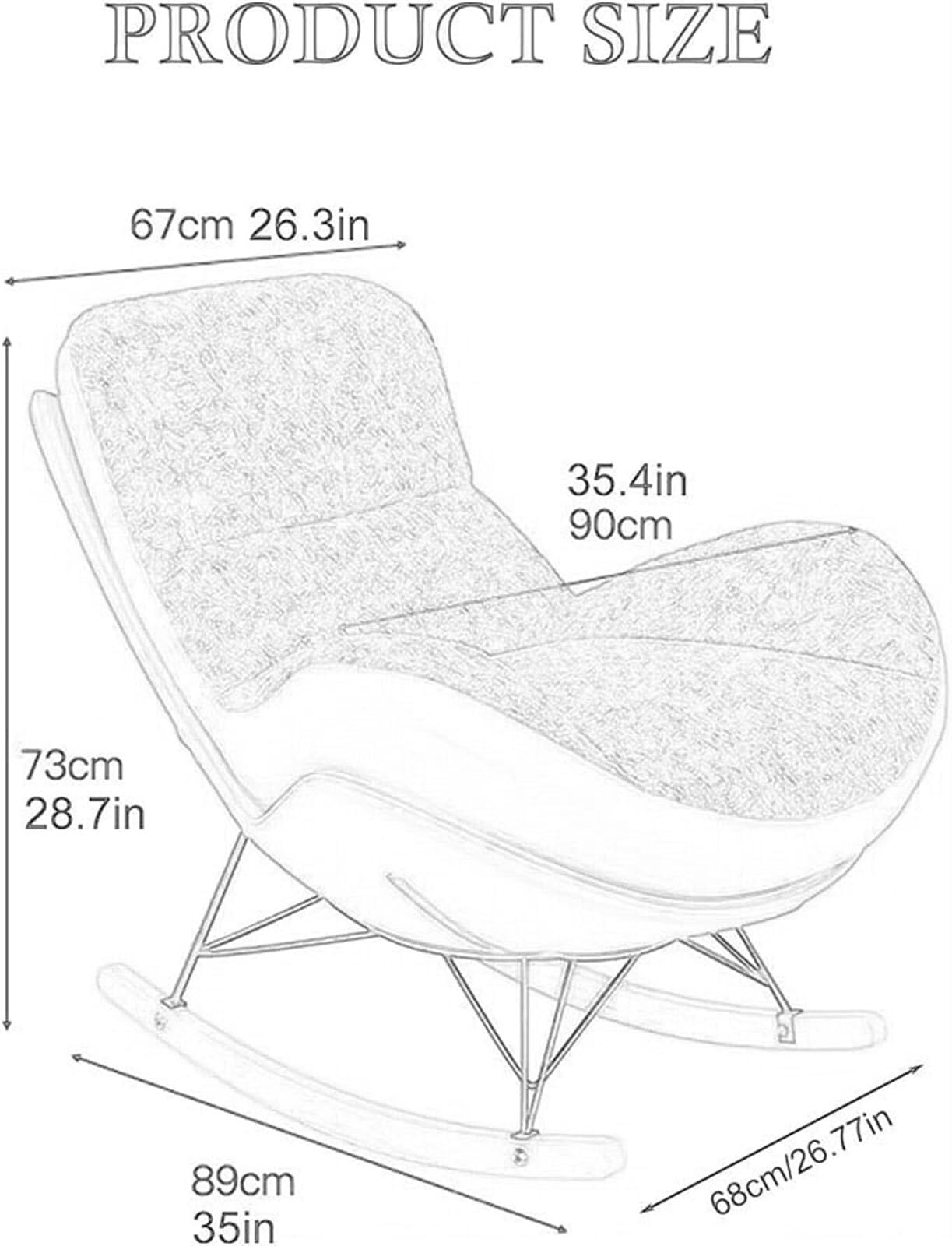 Générique Fauteuil à Bascule Moderne en Velours avec Coussins épais - Fauteuil Lounge Confortable pour Lire, Faire la Sieste, Meuble d'appoint pour Le Salon - Décoration intérieure Orange élégante