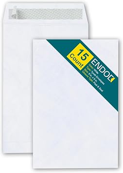 Tyvek Envelopes 6x9 Strong Lightweight Professional Shipping Mailer tear proof shipping Envelope Easy Self Seal Closure Bright White Strong Mailing Envelopes Pack of 15 6 x 9 Inch
