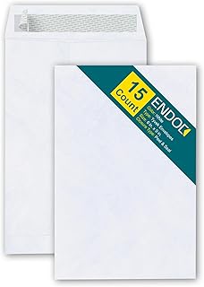 Tyvek Envelopes 6x9 – Strong Lightweight Professional Shipping Mailer tear proof shipping Envelope Easy Self Seal Closure –Bright White Strong Mailing Envelopes – Pack of 15 – 6 x 9 Inch