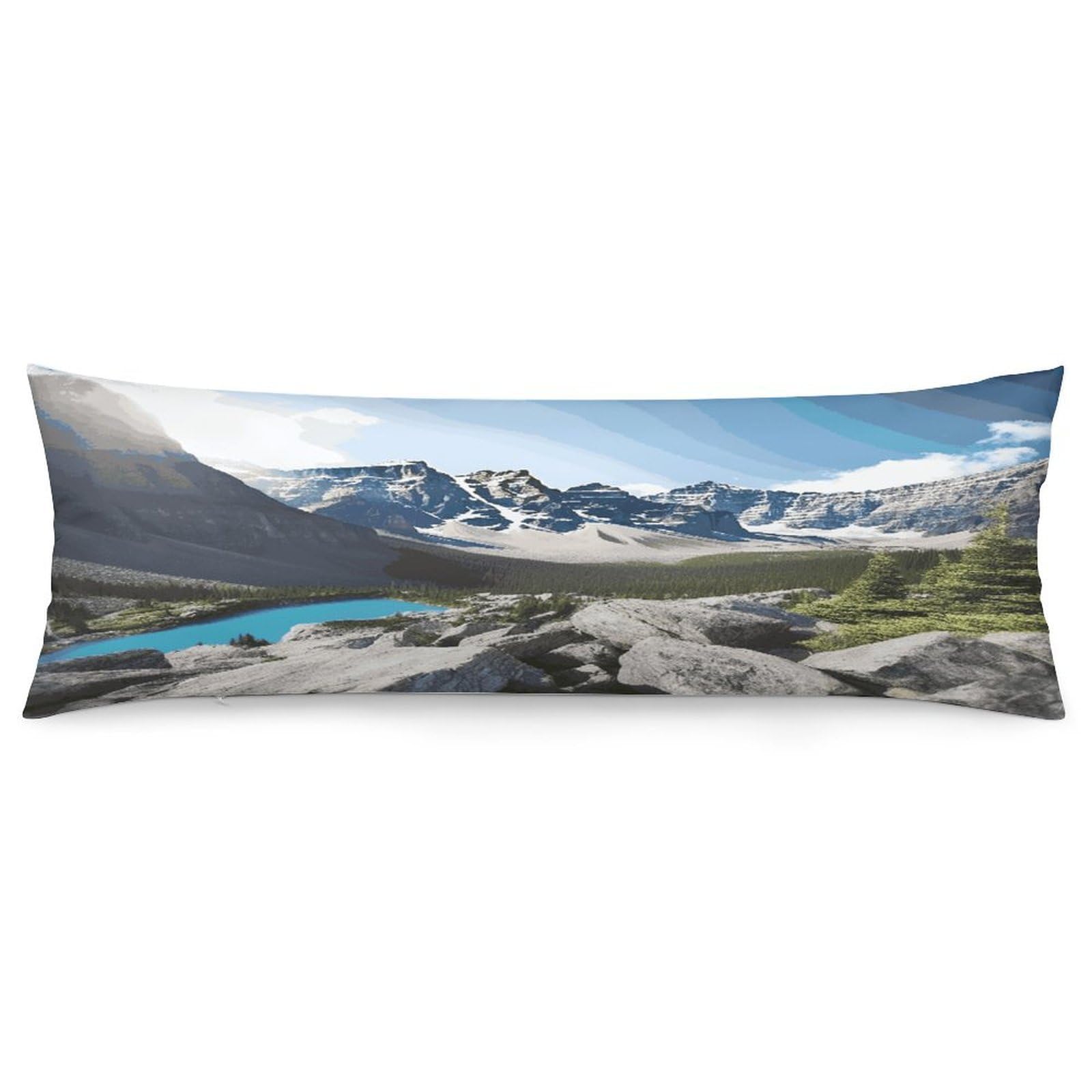 Mountains Body Pillow Cover Luxury Long Body Pillow Pillowcase with Hidden Zipper Breathable Soft Cozy Pillow Case Wrinkle Fade Resistant Pillowcase 20''×54''