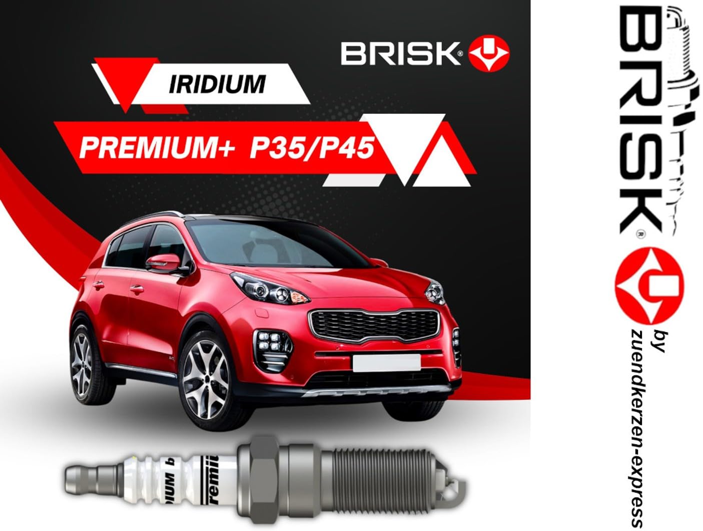 BRISK Iridium Premium+ Plus P35 QR15LIR-1 1961 Zündkerzen, 4 Stück