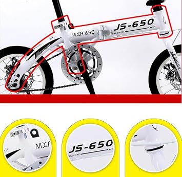 Lightweight Folding Bicycle with Aluminum Frame, 14, 6-Speed, Disc Brake, Adjustable Height, for Adults and Children, Urban Riding, Commuting, School, Approx. 12 kg, City Cycle, Outdoor, Gift