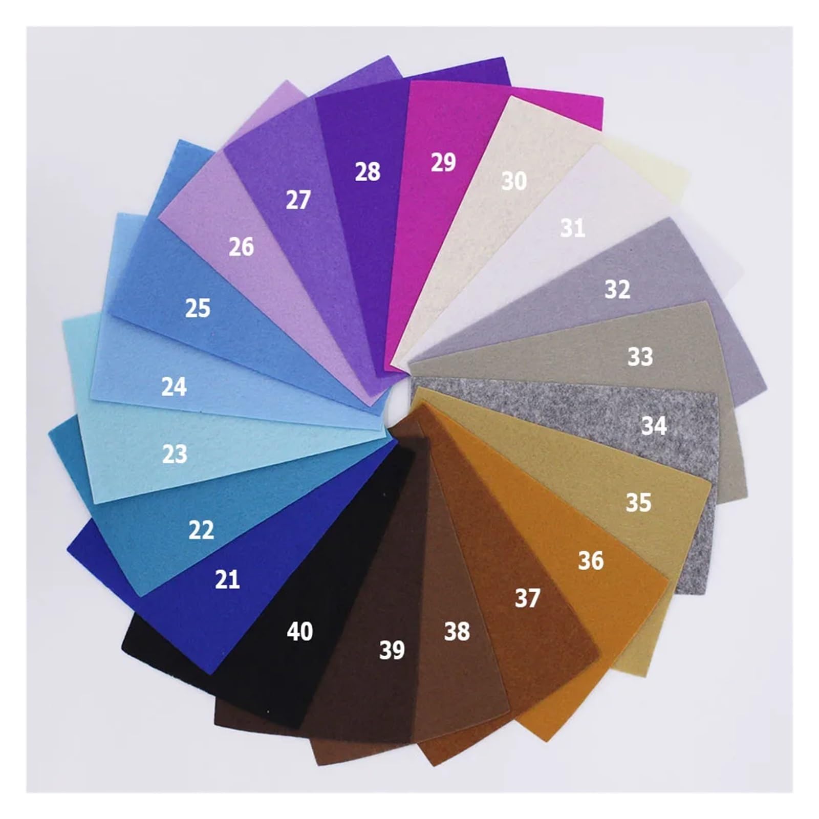 40 unids/Lote Tela de Fieltro 1MM Tejidos Costura Colores Personalizados para Costura y Manualidades de Bricolaje