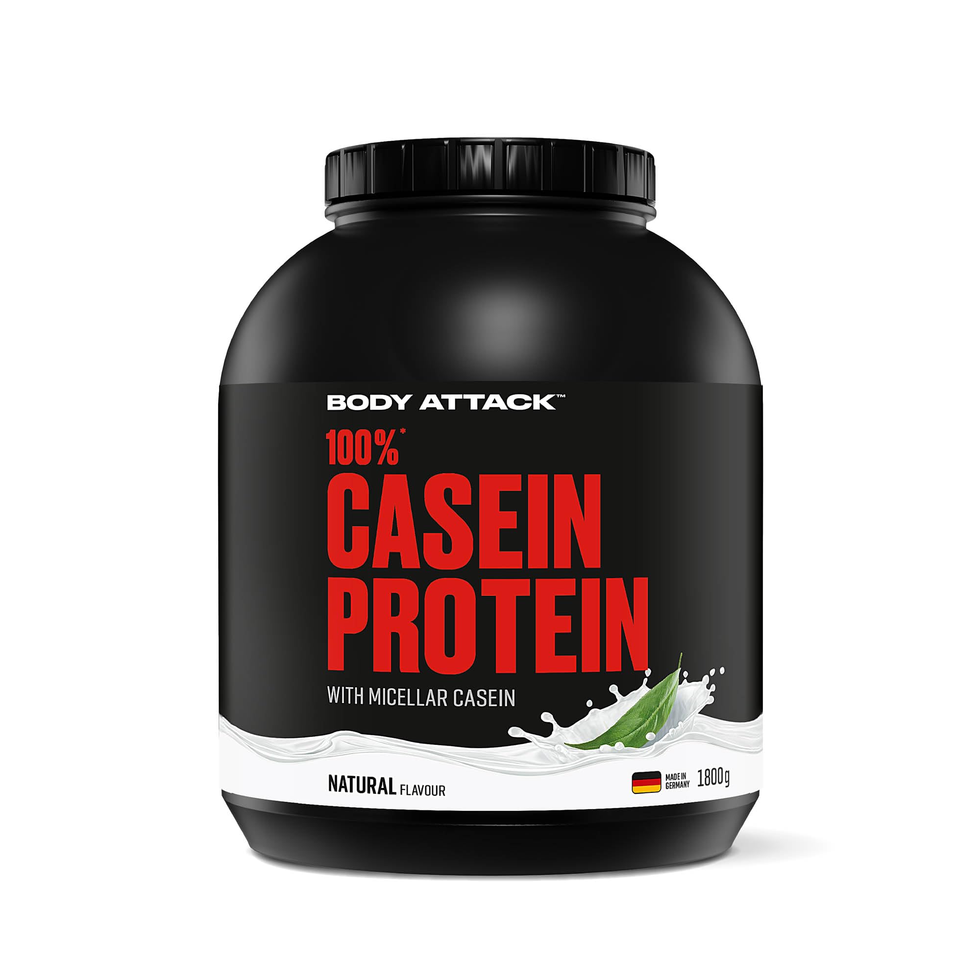 Body Attack 100% proteine caseina, naturale, 1,8 kg di proteine in polvere – ricco di aminoacidi essenziali – costruzione muscolare e conservazione