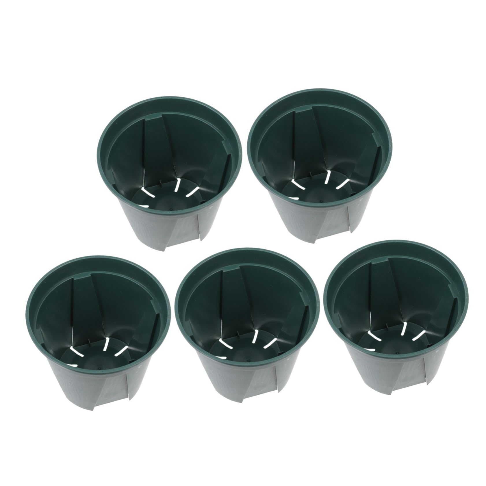 Pots de Fleurs Ronds en Plastique 5 Pièces, Contrôle Racinaire