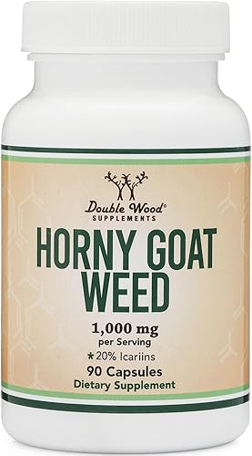 Miniatura 5 de Horny Goat Weed para hombres y mujeres, sin rellenos (fuerza máxima Epimedium Std. hasta 20% de icariinas) 1,000 mg por porción, 90 cápsulas