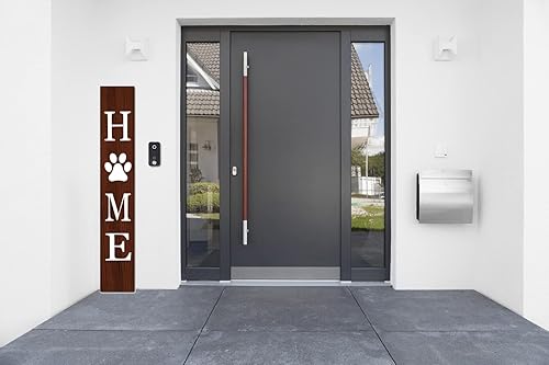 Miniatura 2 de TYmall Letrero de bienvenida para porche, diseño de pata de perro, dulce hogar, vertical, de madera, para granja, porche, 7.8 x 47 pulgadas, color