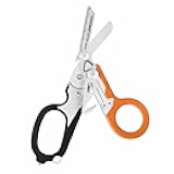 Raptor Rescue, 6-in-1 Heavy-Duty Emergency/Trauma Shears with Carbide Glass Breaker & Strap Cutter, Made in the USA, Utility Holster Included, Black-Orange, With Utility Holster