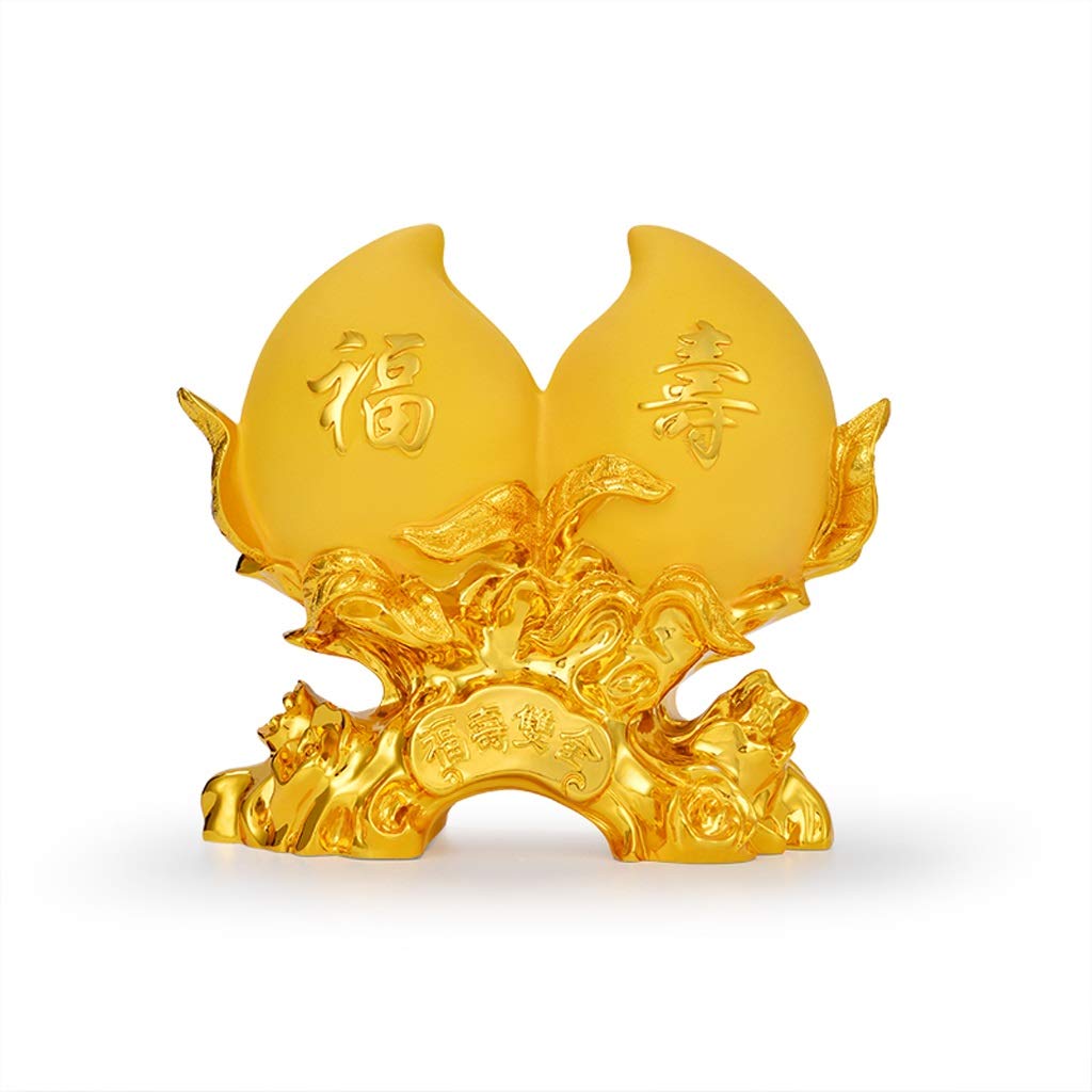 Zlw-shop Decorative Sculpture Decoration Collectible Shou Tao Ornaments Elderly Elders Birthday Gifts Living Room Wine Cabinet Auspicious Furnishings Feng Shui Decoration