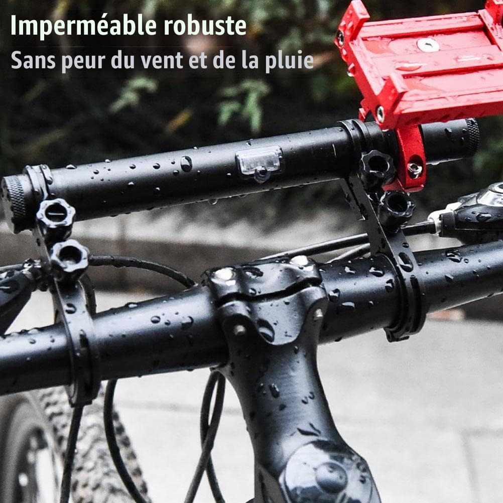 Extension de Guidon de Vélo Rechargeable en Alliage d'Aluminium 20CM - Support Étanche Multifonctionnel avec Power Bank