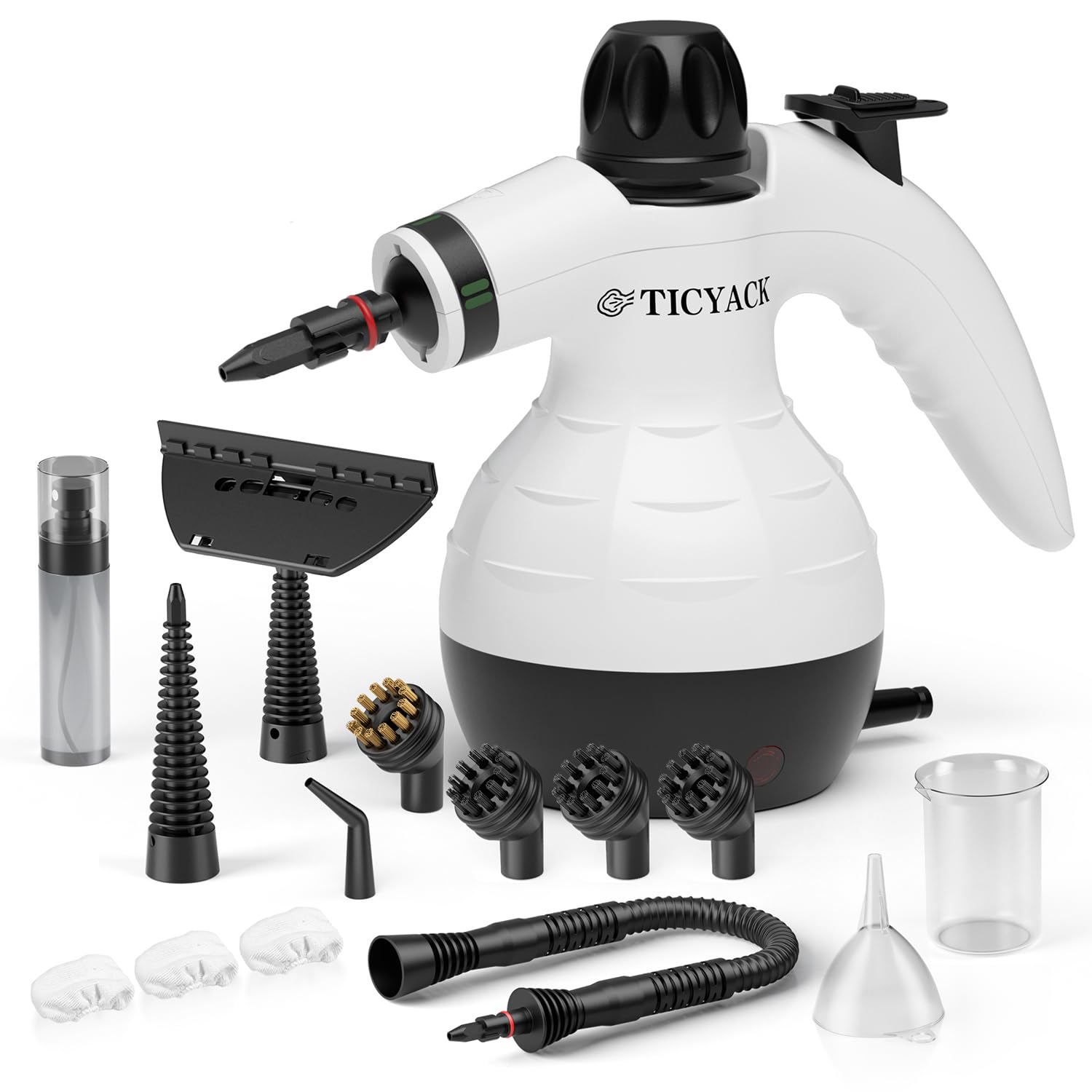 TICYACK Handheld Steam Cleaner Steam Cleaner with 16 PCS Accessory Safety Lock Capacity Multi-Surface Deep Cleaning for Home