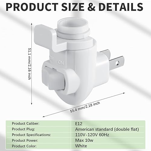 Miniatura 2 de Tuanse 50 juegos de módulo de luz nocturna enchufable con clip de montaje de sombra, base giratoria de luces de plástico para hacer tu propia