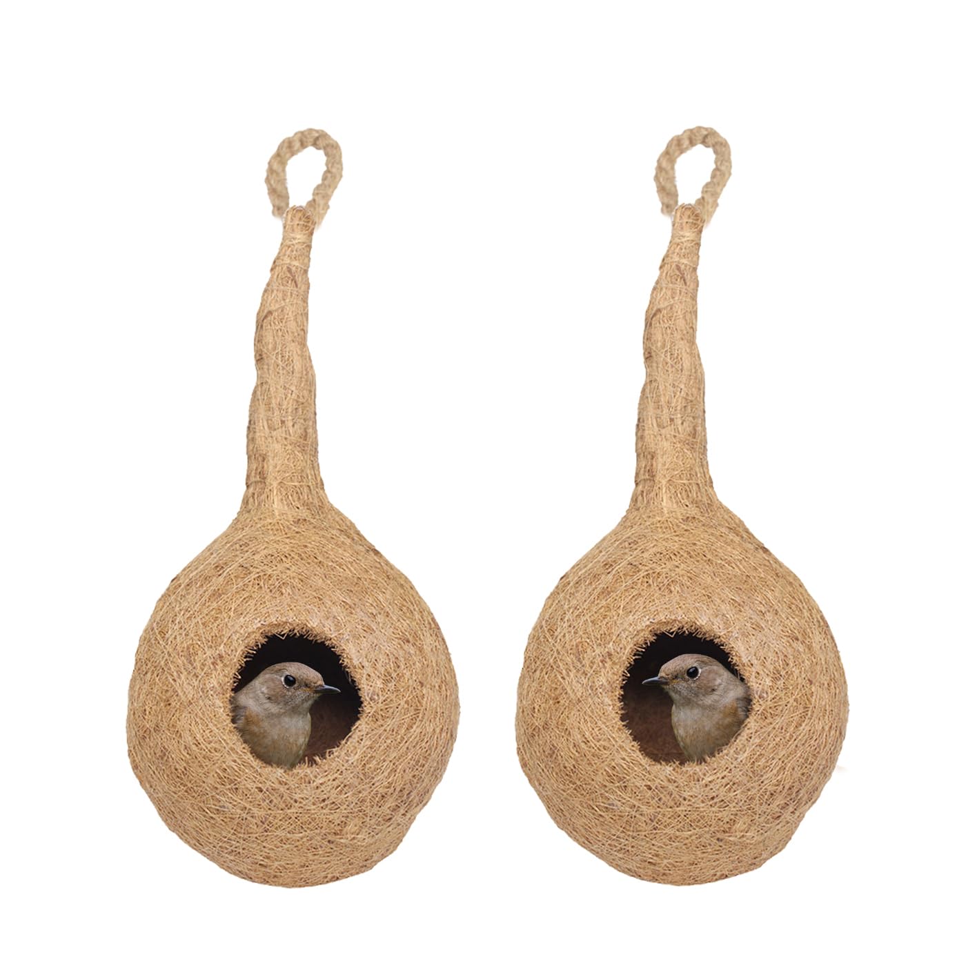 KAVIN Set of 2 Pieces Coconut Fibre Sparoow House Hanging Rings Bird Nest Chidiya Ka Ghonsla for Home and Balcony Décor (B0BS6SG15F) Amazon Price History, Amazon Price Tracker