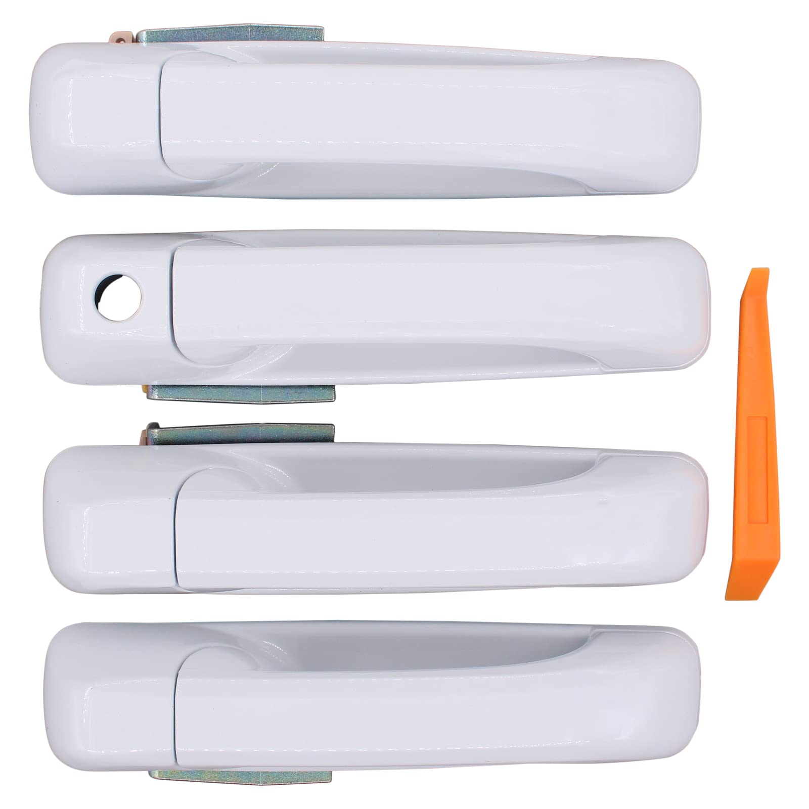 Photo 1 of MOTOKU Front and Rear Driver and Passenger Side Exterior Door Handle Bright White for Ram 1500 2500 3500 4500 5500 2010-2020