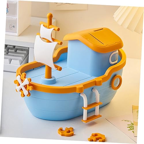 Miniatura 2 de ibasenice Alcancía pirata Alcancias de Dinero para adultos Novedad Hucha Modelo Pirata Cambio de Jarra Chica Juguetes Alcancías Niños Velero Niño