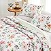 WRENSONGE Floral Quilt Queen Size - Reversible Botanical Flower Quilt Bedding Set Lightweight Bedspread Soft Coverlet for All Seasons (90