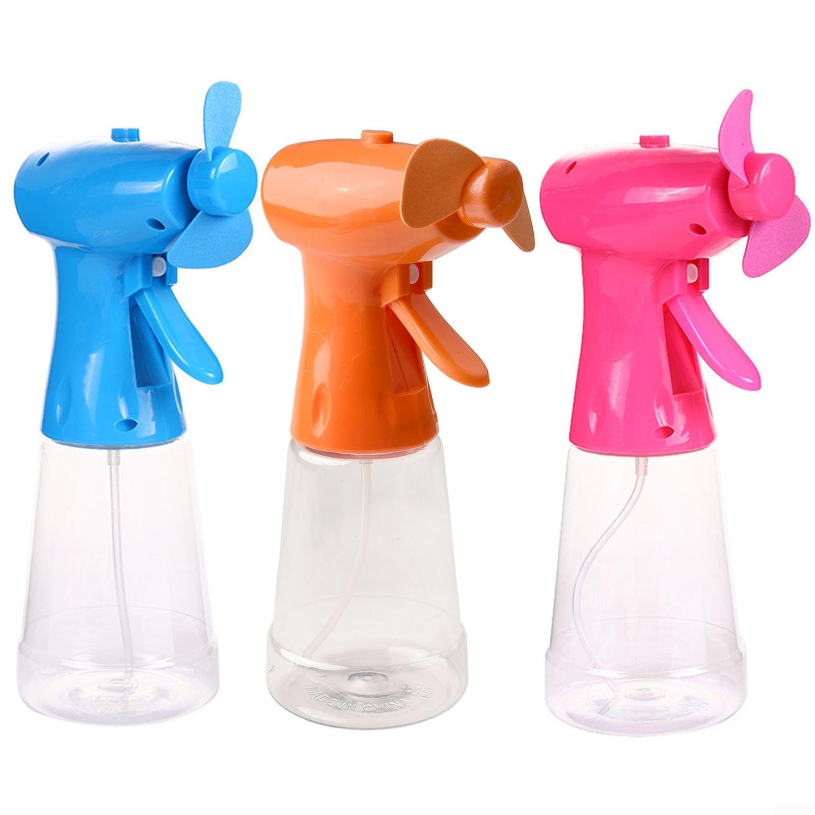 Handheld Water Mist Spray Fan, Portable Battery Powered 500ML Large Capacity Cooling Fan With Adjustable Nozzle, Personal Air Cooler For Travel Summer Beach Outdoor Use(Blue+Pink+Orange)