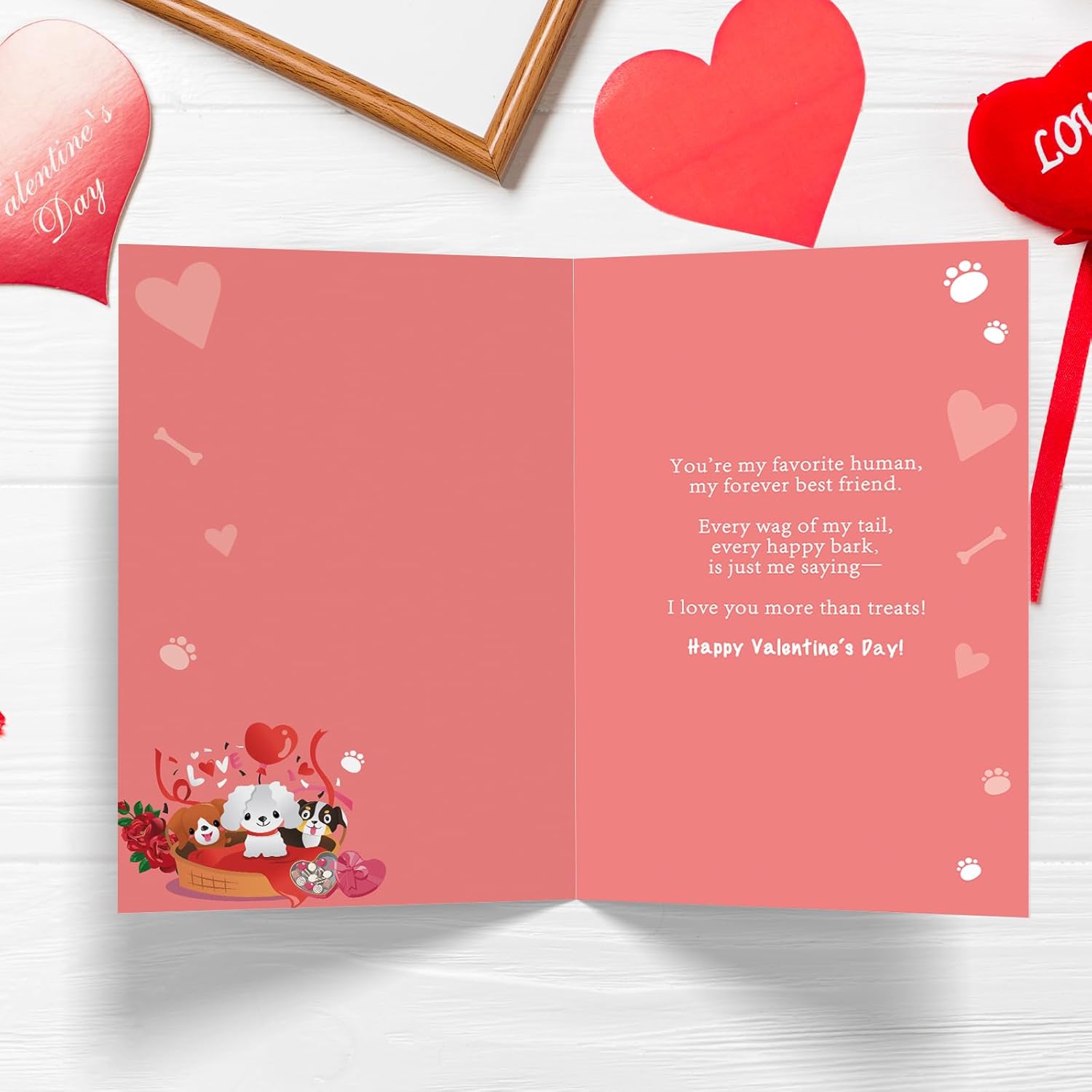 Cute Valentines Day Card to Dog Mom Dad, Funny Puppy Valentine's Day Gift ldeas, Happy Vday Greeting Card from Dog - Image 2