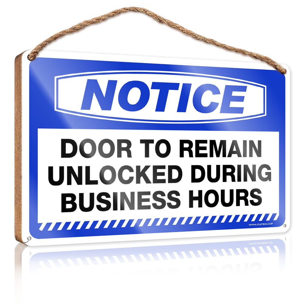 Wooden Home Sign Notice Door To Remain Unlocked During Business Hours Wooden Sign Hippie Decor Small No Soliciting Sign For House(20X30CM)