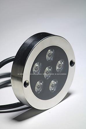 Genrice Om Shakti Enterprise?, 6 LED 9 Watts Aluminium (6082) Underwater Warm White Colour Light, with SMPS, an Ip68 Waterproof Grade, It is Perfect for Swimming Pool, Ponds, Fountain (1 PCS Light)