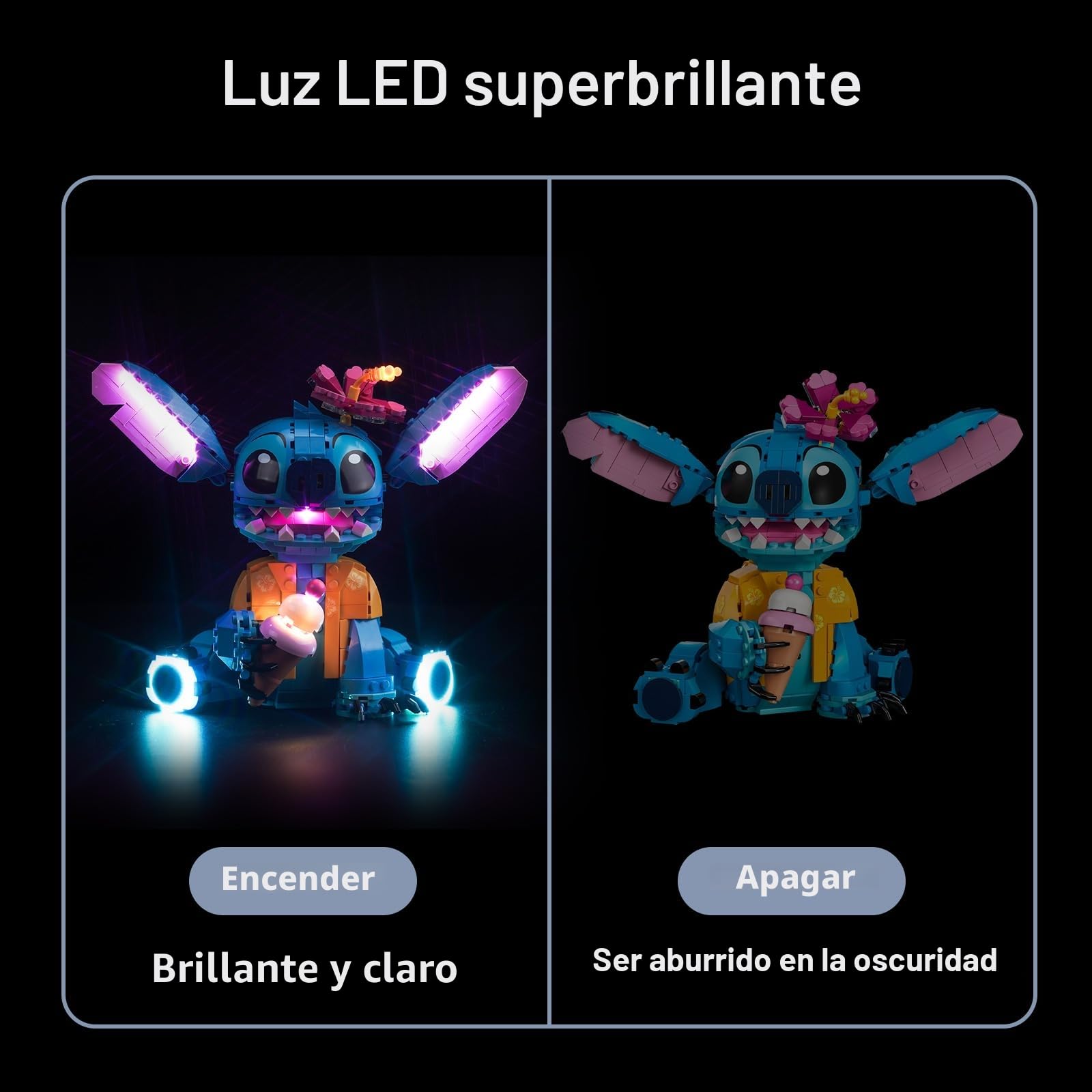 Kit de iluminación led decorativa compatible con Lego 43249 Stitch (sin modelo), juguetes creativos