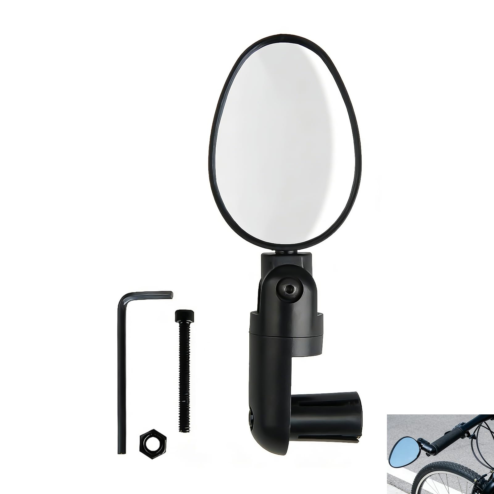 Espejo Retrovisor Bicicleta, Espejo Manillar Bicicleta de Alta Definición Convexo para Manillar Montaña, Carretera y Eléctricas, Retrovisor 360° Ajustable Resistente y Duradero, Instalación Fácil