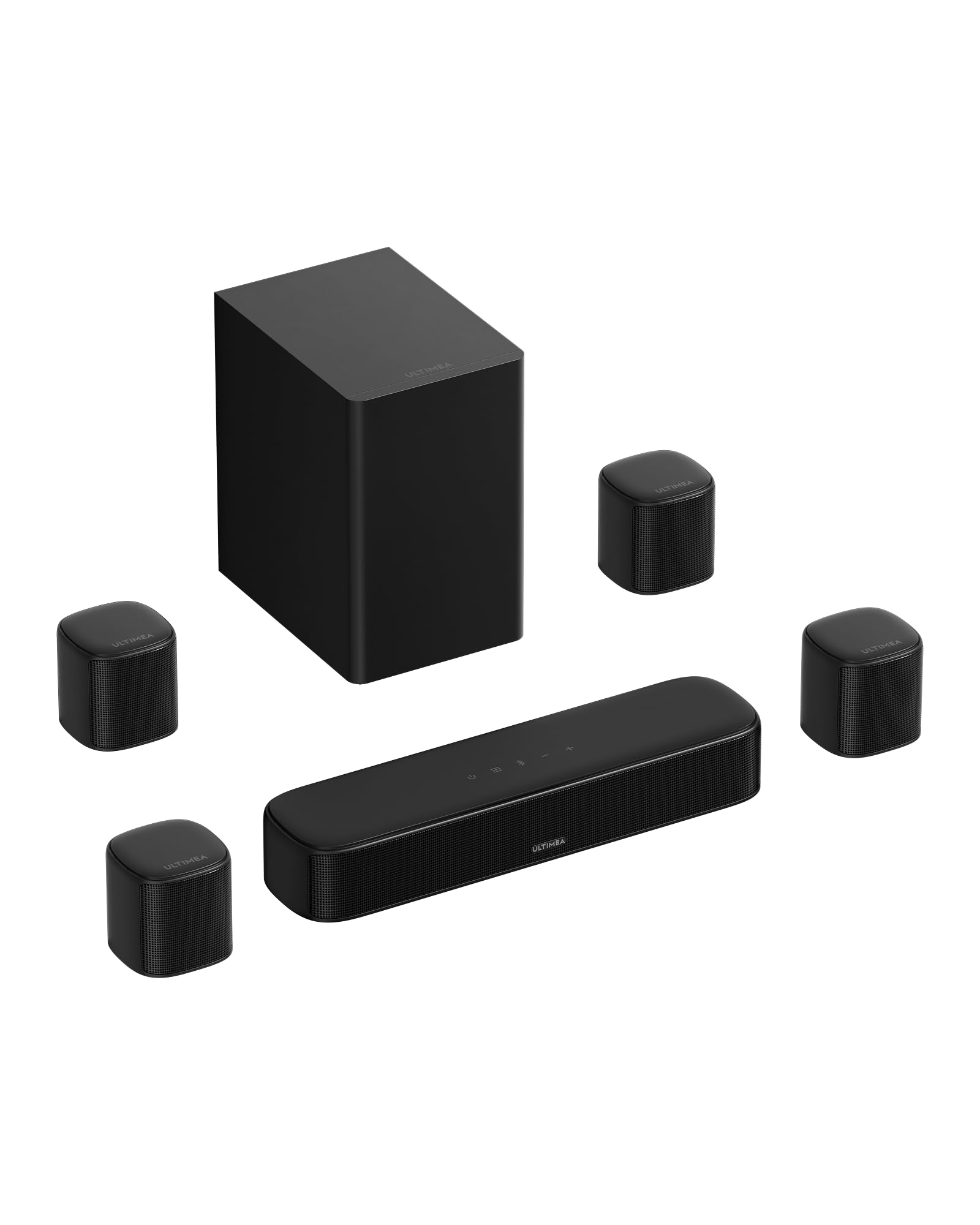 ULTIMEA 7.1 Soundbar TV, Sistema Audio Home Theater Surround | Subwoofer da 5,25", Potenza di Picco di 350 W, 4 Altoparlanti Surround, Controllo tramite App, HDMI ARC, Bluetooth 6.0