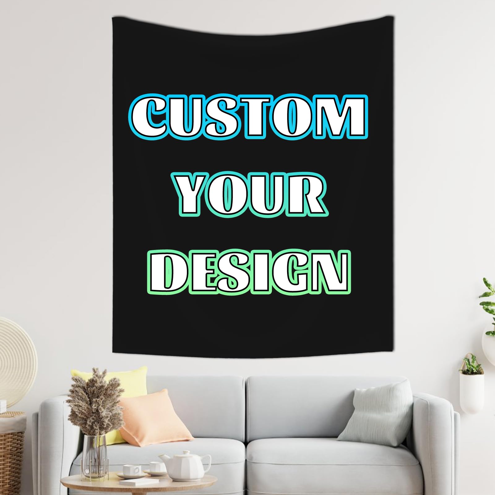 Xunqi Xufa Vertical-1Photo Custom Tapestry With Photo Text, Personalised Photo Wall Tapestry, Customised Backdrop Banner, Customized Your Own Tapestry For Home Decor Wedding Graduation Birthday Party (Vertical-1Photo)