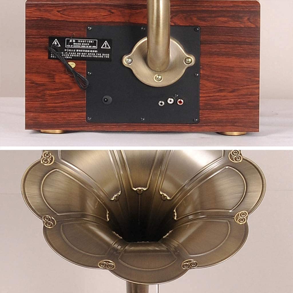 Amazon | レコードプレーヤーレトロ蓄音機カセット付きビッグ