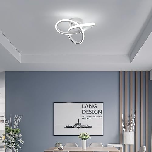 Miniatura 3 de Lámpara de techo moderna, diseño en espiral de 22 W, iluminación de techo empotrada de 6000 K, luz blanca, lámpara de techo LED creativa en aluminio