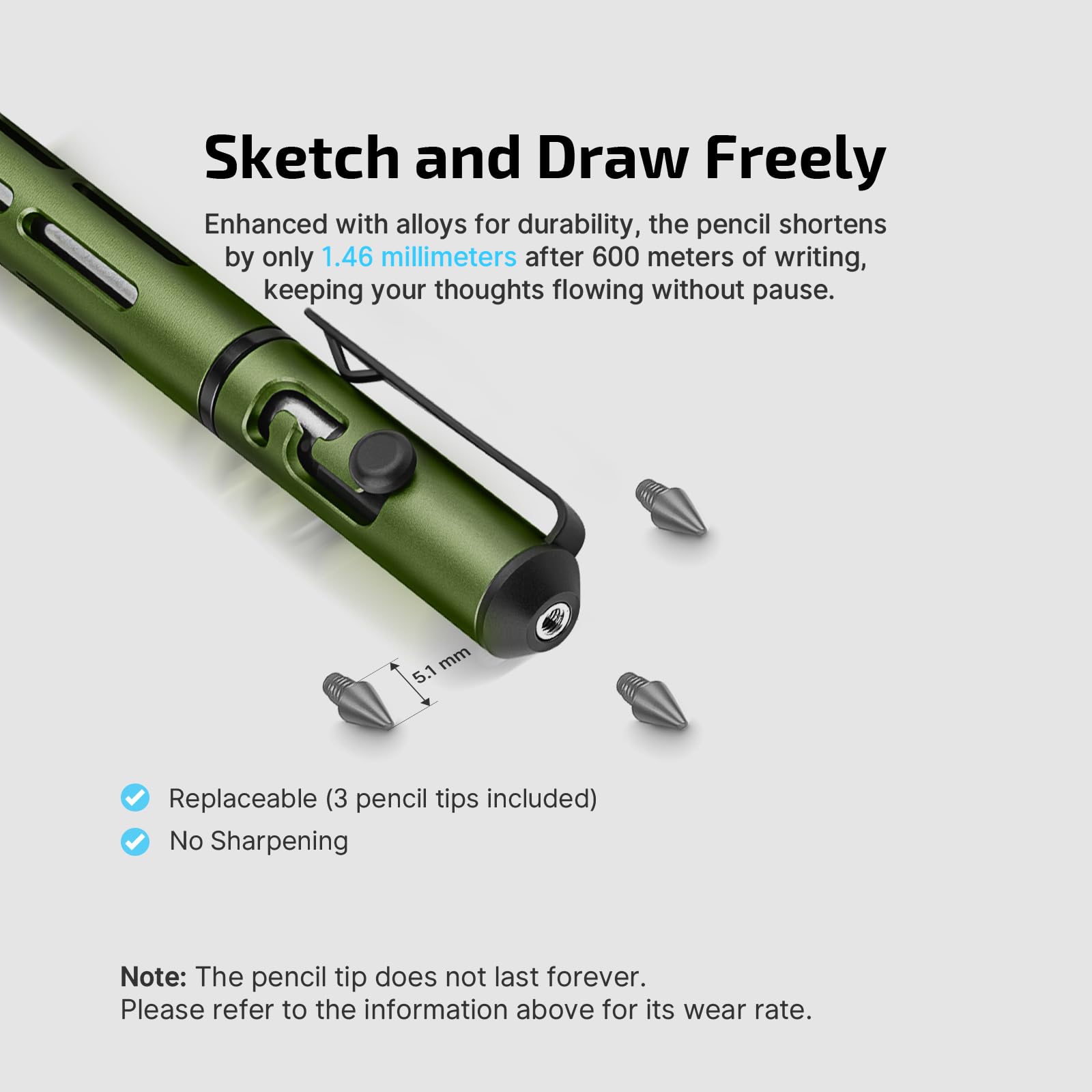 OLIGHT O'Pen Mini 2 Portable Ballpoint Pen, Bolt Action Pen