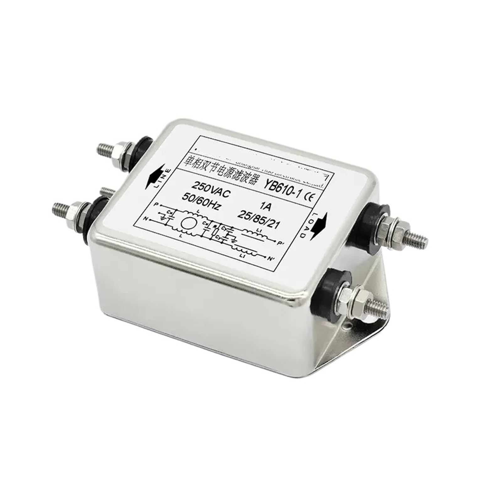Filtro antiinterferencias YB610-1A monofásico para optimizar el rendimiento de maquinaria