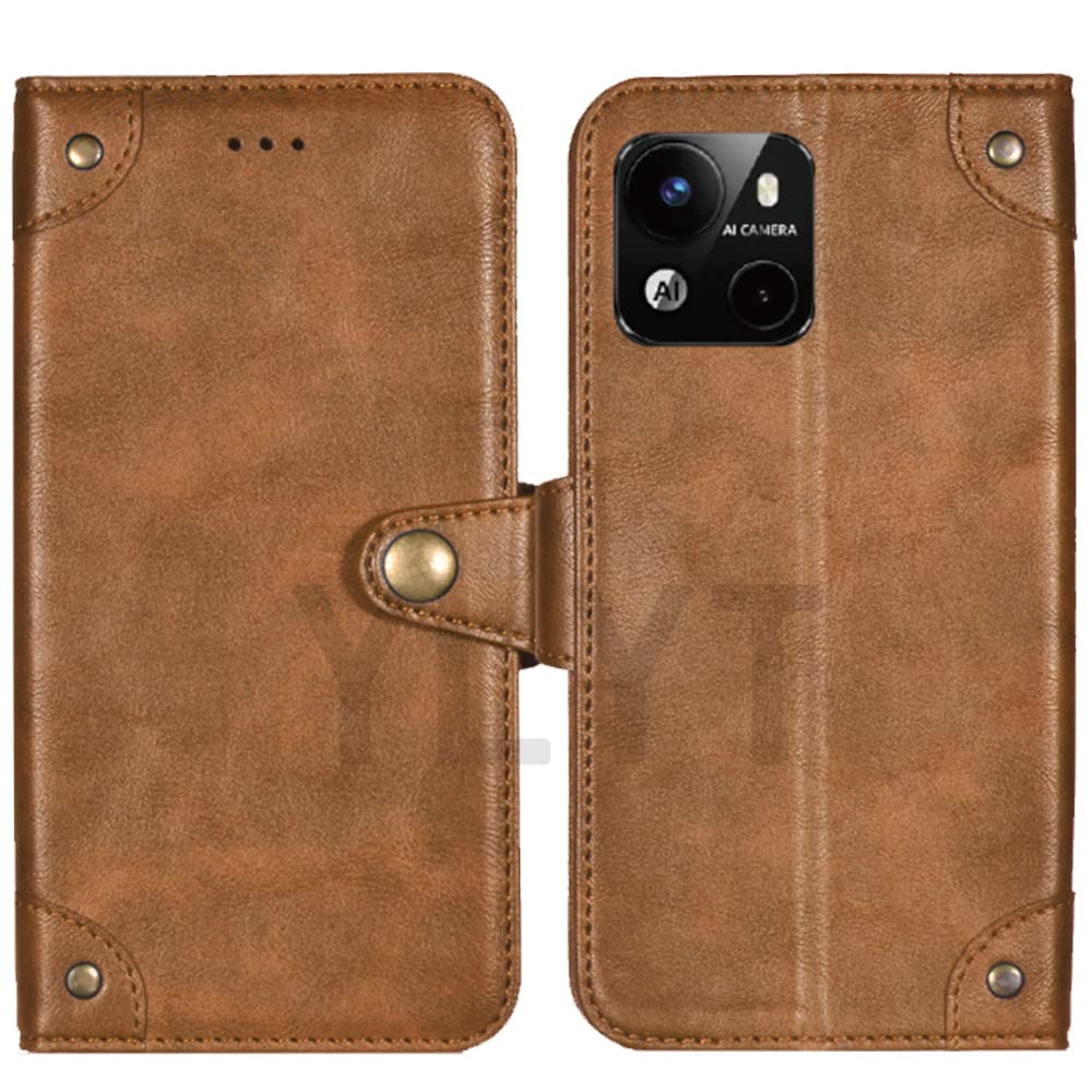 AODATUMagnetic clasp Brown Flip Leather Retro Cover With Stand Wallet Case For xGODY X18 6.3 inch With Card Slots
